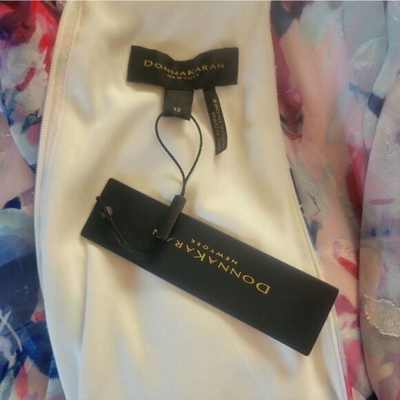 Donna Karan Abstract Floral Fit and Flare Dress Size 12 NWT - Picture 5 of 7